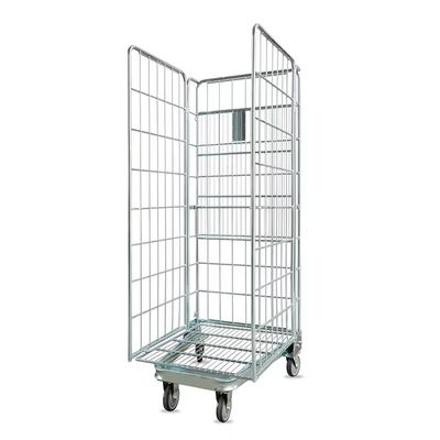 Cage de stockage pour entrepôt en métal, cage de sécurité, rouleaux de conteneurs, cage de chariot