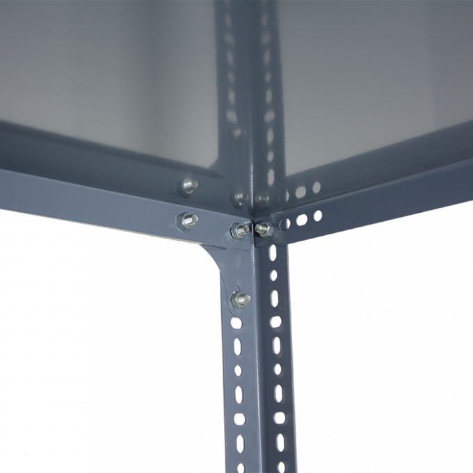 Système d'étagères de rangement à angle creux à panneau d'acier 5